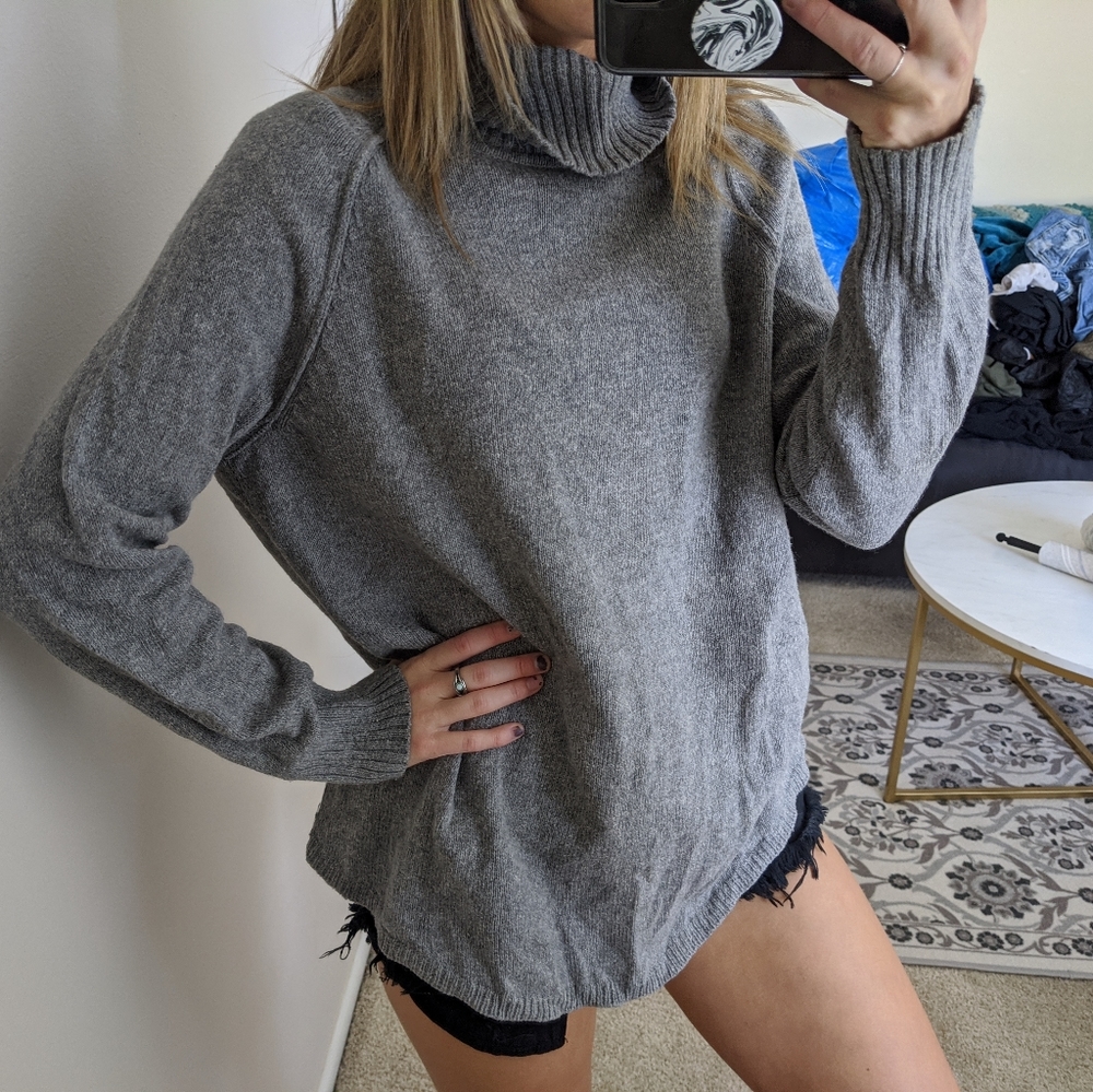 J jill wool blend knitted turtleneck sweater